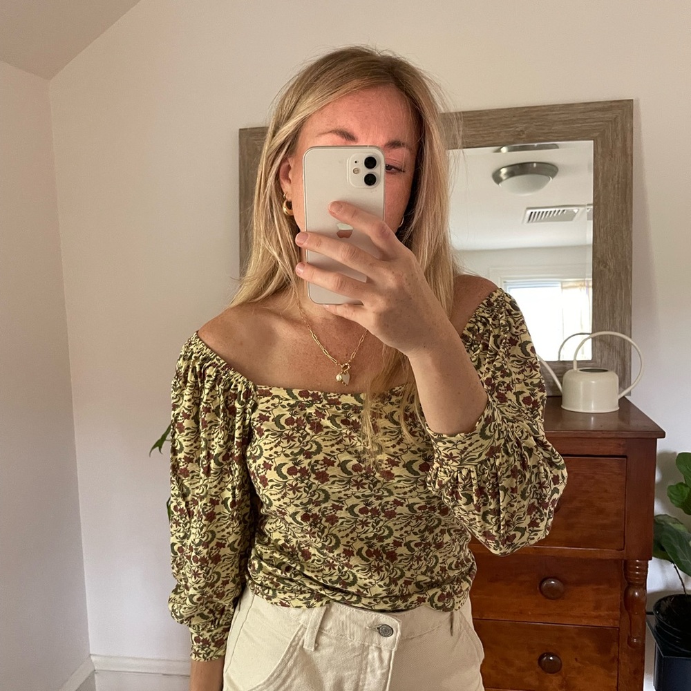 Square neck top - DALLYCE ROMANTIC TEE IN VINTAGE FLEUR